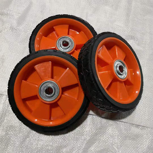 Hand <b>Tool</b> <b>Cart</b> Casters 150mm Orange Solid Rubber Wheels Durable <b>For</b> Handcart Use - Product Image 1