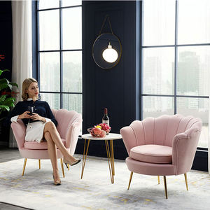 Divani in velluto rosa a buon mercato in metallo nordico sedia da ufficio design di lusso imbottita moderna casa Set divani mobili da soggiorno - Product Image 6