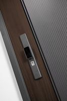 Porte d'entrée contemporaine en métal sur mesure avec serrure intelligente, portail extérieur de luxe pour villa et appartement