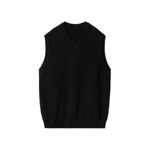 Maglione di maglieria in Cashmere in <span class=keywords><strong>lana</strong></span> tinta unita su misura all'ingrosso con scollo a V <span class=keywords><strong>gilet</strong></span> da <span class=keywords><strong>uomo</strong></span> - Product Image 3