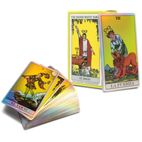 Lady mystery divination jeu de tarot de luxe holographique cartes de tarot couleur imprimées personnalisées en espagnol