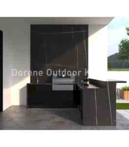 Gabinetes modernos <span class=keywords><strong>de</strong></span> Isla <span class=keywords><strong>de</strong></span> cocina al aire libre con almacenamiento inteligente, iluminación colgante, escape <span class=keywords><strong>de</strong></span> chimenea curvo <span class=keywords><strong>y</strong></span> diseño <span class=keywords><strong>de</strong></span> barbacoa en el patio trasero - Product Image 5