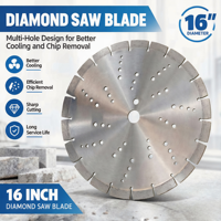 Lame de scie diamantée de 400 mm (16 pouces) - Revêtement Ti - Qualité industrielle - Soudure haute fréquence - Disque de coupe segmenté turbo pour béton