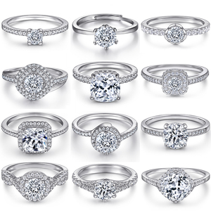Jewelry Supplier 925 Sterling Silver No Fade Jewelry Cubic Zircon <strong>Split</strong> Shank <strong>Rings</strong> Lab Grown Diamond Engagement <strong>Ring</strong> for Women - Product Image 2