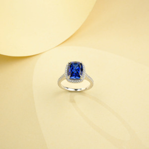 Bague en argent sterling S925 avec saphir tendance - Product Image 2