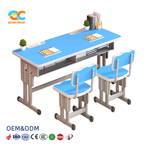Set di Tavolo e <span class=keywords><strong>Sedie</strong></span> per Homeschooling di Grado Commerciale, Ecologico e Affidabile, Impermeabile, Set Scolastico di Alta Qualità <span class=keywords><strong>con</strong></span> Doppia Scrivania per Studenti - Product Image 1