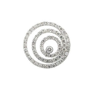 Colgante de Diamantes en Espiral de Oro Blanco de 18K, Joyería Moderna y Minimalista - Product Image 1