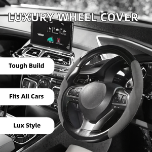 Funda de <span class=keywords><strong>Volante</strong></span> Universal de Cuero y Fibra de Carbono de Lujo para Autos, 4 Brazos, Compatible con Benz, BMW, Volkswagen, Audi, Volvo - Product Image 2