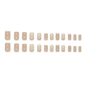 <span class=keywords><strong>Faux</strong></span> ongles carrés français haut de gamme élégants à presser pour adolescentes – Vente en gros - Product Image 3