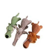 Jouets en peluche pour animaux de compagnie en gros, motifs chat, chien, lion à long nez, éléphant, loup, écologiques, sûrs, sonores (BB), de haute qualité, à mâcher, en forme de Stitch