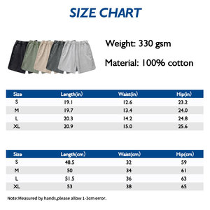Pantalones cortos para correr de malla de estambre de peso pesado 100% algodón 330g personalizado para hombre DTG Cargo lavado con ácido - Product Image 4