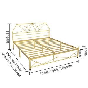 Đen Kim Loại Sắt Vua Kích Thước Giường Đôi Giường Tầng Khung Đầu Giường Cho Đồ Nội Thất Phòng Ngủ - Product Image 6