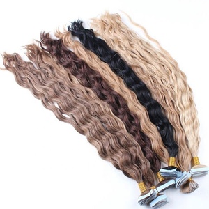 Extensions de cheveux naturels bouclés colorés à clipser, vente flash, cheveux humains, 2,5 g par pièce - Product Image 3