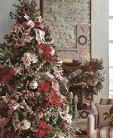 Ornement suspendu de fleur de Noël artificielle en velours pailleté de 30 cm, décoration florale en tissu, style moderne minimaliste