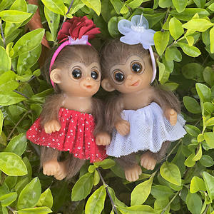 2024 nouveauté 11cm Silicone singe Mini poupée à la main <span class=keywords><strong>Reborn</strong></span> petits <span class=keywords><strong>animaux</strong></span> de singe en Silicone - Product Image 2