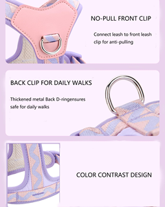 Custom Wholesale High-quality Fashion Luxury Back Nylon Design Chest Strap Lightweight Breathable Adjustable Dog <b>Harness</b> Outdoor - Product Image 5