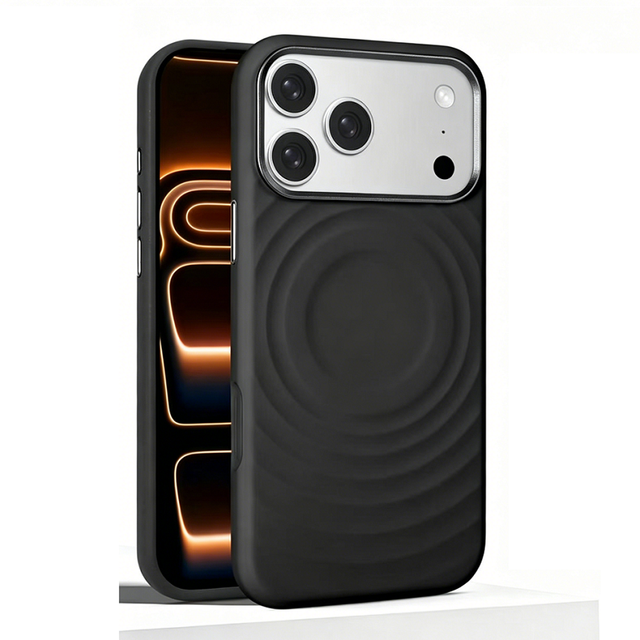 Water Ripples Magnetic Liquid Silicone Case for iPhone 15 16 17 Pro Max Wireless Charging Metal Camera Frame Shockproof Cover