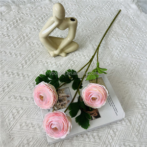 H277 Camélia goutte de rosée à trois têtes, Camélia brosse à cheveux, Composition florale pour réception de <span class=keywords><strong>mariage</strong></span>, Fleurs artificielles, Décoration intérieure - Product Image 6
