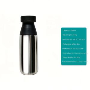 Bouteille d'eau isotherme personnalisée en acier inoxydable sans BPA de 500 ml pour bébés et enfants, avec double poignée, idéale pour l'école - Gourde enfant - Product Image 4