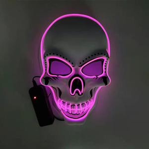 Großhandel PVC Totenkopf Vollgesichtsmaske Leuchtende LED Halloween Cosplay Horror 10 Einzelfarben für Party Leuchtende Halloween-Maske - Product Image 5