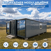 Maison familiale modulaire moderne en conteneur préfabriqué extensible de 40 pieds, 30 MPa MGO, sous-plancher, 4 chambres, 2 salles de bain
