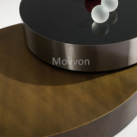 Table basse ronde moderne MOVVON, table en bois, meuble TV et table basse pour salon, personnalisable pour la maison, luxe