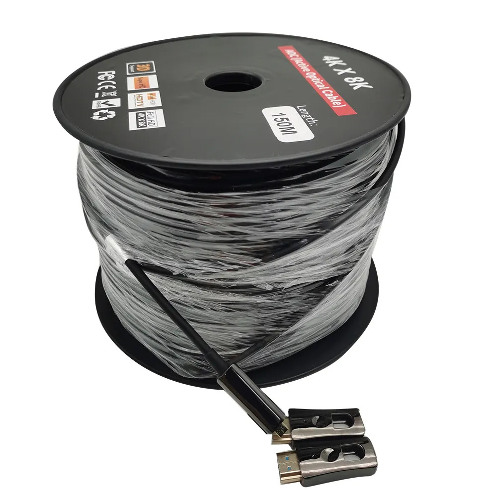 High Speed 4K60HZ 500ft 150Meters AOC HDMI Fiber Optic Optical Cable 18Gbps With Small Micro And Standard HDMI Connectors