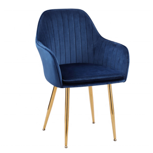 Moderne vert foncé gris velours pieds en <span class=keywords><strong>chrome</strong></span> et or dinant la <span class=keywords><strong>chaise</strong></span> avec le bouton - Product Image 3