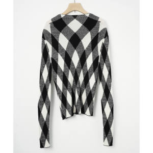 Kadın rahat 100% yün ince sonbahar kazak ücretsiz boyutu uzun kollu ince iğne örme üst renk engelleme ekip boyun ön - Product Image 2