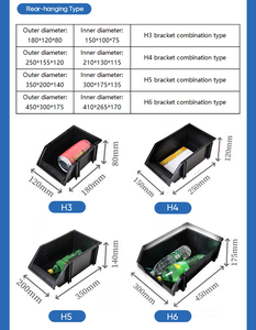 ถังเก็บของแบบลาดเอียงสีดำสำหรับงานหนัก ป้องกันไฟฟ้าสถิต เหมาะสำหรับใช้ในโรงงาน ใช้งานร่วมกับระบบชั้นวางของและรถเข็นเครื่องมือเพื่อการจัดระเบียบที่มีประสิทธิภาพ - Product Image 5