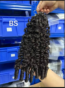 Extensions de <span class=keywords><strong>cheveux</strong></span> Remy naturels bouclés birmans, plumes à crocheter réutilisables, cuticules brutes pré-séparées, plumes à crocheter bon marché - Product Image 2