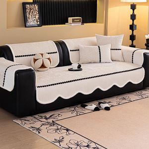 Retro Chenille <b>Sofa</b> <b>Cover</b> 90-140cm Non-Slip Modular <b>Sofa</b> Cushion Solid Color Elegant Rhyme Style Spring 2026 - Product Image 2