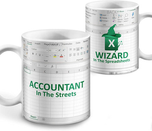 DD1051 cadeaux de bureau personnalisés pour femmes hommes tasse de comptoir tasses à café blanches drôles dans les feuilles tasse de drap Excel - Product Image 3