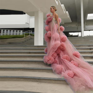 ชุดเดรสยาวแบบสั่งตัด สไตล์อินส์ ไม่มีแขน เหมาะสำหรับงานพรอม งานแต่งงาน งานเลี้ยงตอนเย็น และชุดคลุมท้องผ้าทูล - Product Image 5