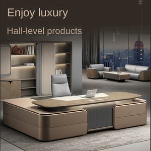 เก้าอี้และซีอีโอทาสีโต๊ะประธานสำนักงานไม้รูปตัว L หรูหราทันสมัยระดับไฮเอนด์ - Product Image 2