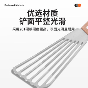 Stainless Steel Slotted Spatula With Plastic Handle Kitchen Tool For Cooking Fish Steak Utensil - Product Image 3