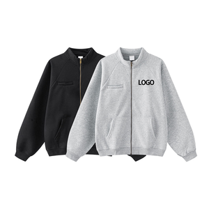 Felpa con Cappuccio Personalizzata con Zip 420GSM, Pesante, da Uomo, con Ricamo, Fodera in Pile, Oversize, Doppia Cerniera - Product Image 1