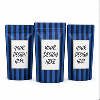 Sachet d'emballage pour pop-corn imprimé avec logo personnalisé, pochette verticale sans frais de plaque, sac en Mylar avec fermeture éclair pour snacks de pop-corn caramélisé gourmet