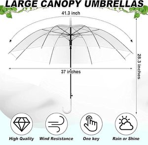 Paraguas Recto Transparente Semiautomático con Mango en J, PVC Impermeable, Impresión Personalizada, Precio Económico, Promoción al por Mayor - Product Image 4