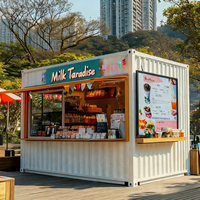 Casa contenedor prefabricada de lujo Casas contenedor de construcción rápida Casa contenedor de dos pisos para tienda Cafetería Bar Uso al aire libre