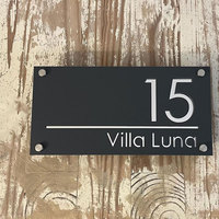 Signe de numéro de maison en acrylique personnalisé en usine, plaque de signe de porte en métal en acier inoxydable flottant, numéros d'adresse pour la maison