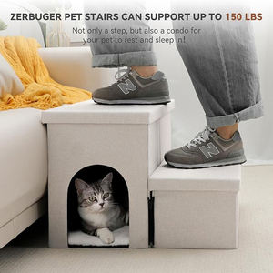 57*43*38cm Duurzame Moderne Stoffen Binnenhuis Multifunctionele Opvouwbare Verstelbare Honden Katten Kleine Dieren Opberg Huisdieren Trap Ladder - Product Image 6