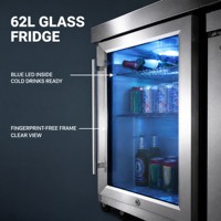 Cuisine extérieure avec barbecue à gaz en acier inoxydable, 5 brûleurs, brûleur latéral, évier, réfrigérateur, rôtissoire