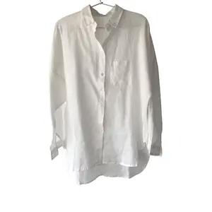 Yiwu-camisa de lino de fábrica para mujer, blusa informal de lino con diseño personalizado, cantidad mínima 50