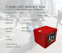Мотоциклетный рекламный LED-экран P2.5 P3.1 P4.1 с тремя сторонами, настраиваемый, для кейса доставки еды, соотношение сторон 4:3
