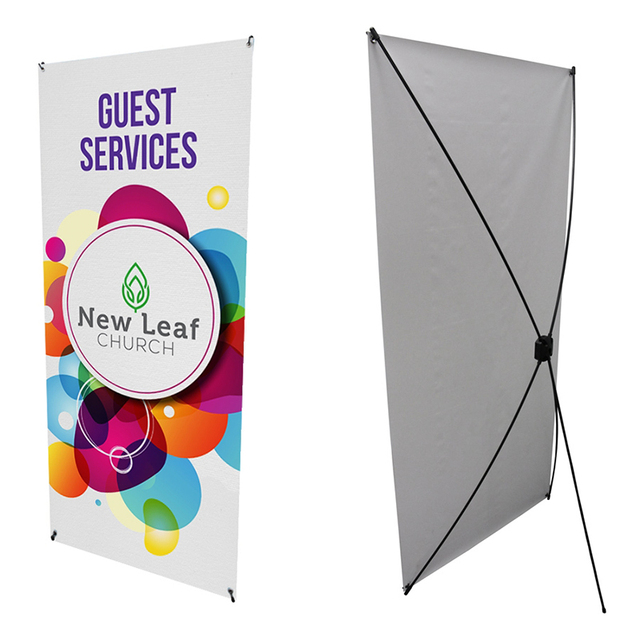 Promotional Aluminum Silver Roll-Up Tripod X Frame Lightweight Banner Stand 78CM X 407CM