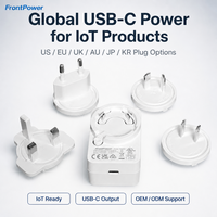 Adaptateur secteur USB C 20W 5V 1A 1.5A 2A 2.5A 3A 3.5A pour routeur, équipement réseau, prise interchangeable avec UL/CE/UKCA/SAA