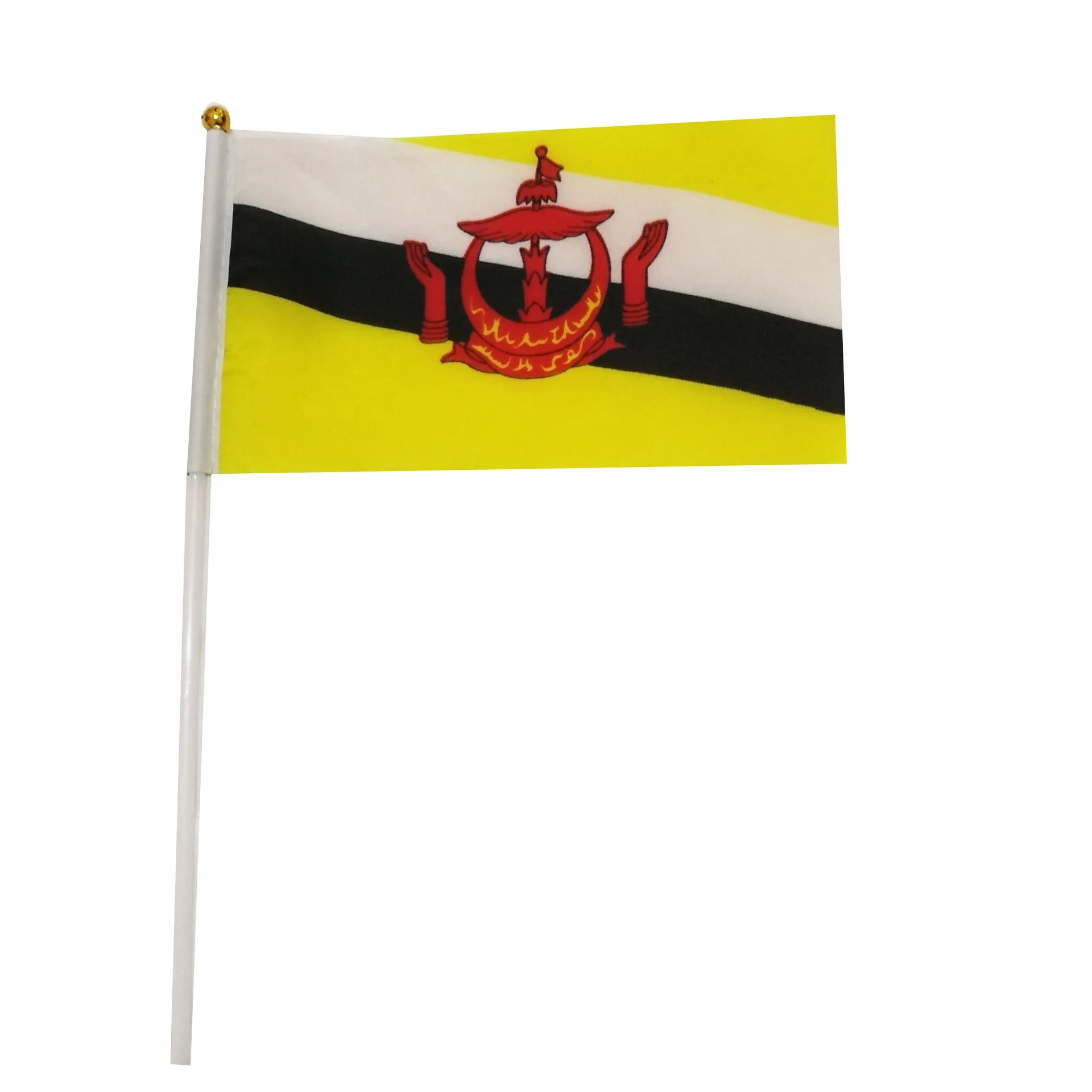 Gratis Verzending Brunei Vlag China Kantoor Inkoopagent Fabriek Kwaliteit Controleren Order Follow Wereld Brunei Darussalam Hand Vlaggen