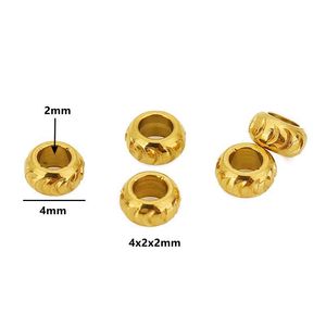 Stainless Steel Flat <b>Spacer</b> Beads Round Knife Cut Pattern 18K Gold Plated DIY Jewelry Loose Beads Wholesale Wheel Beads - Product Image 4