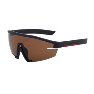 Lunettes de soleil sportives PQ-2466, monture noire en PC, polarisées UV400, coupe-vent, protection solaire pour le cyclisme en extérieur, pour hommes - Product Image 2